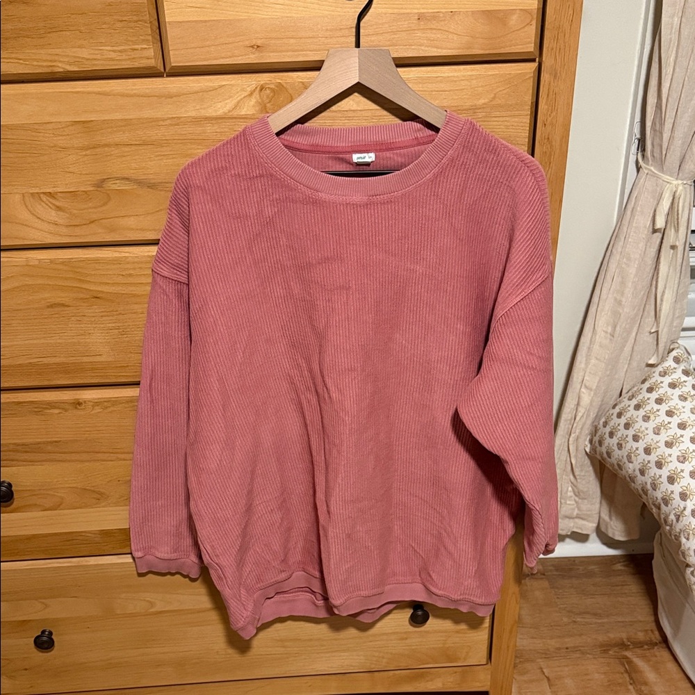 Aerie small cord pink crewneck